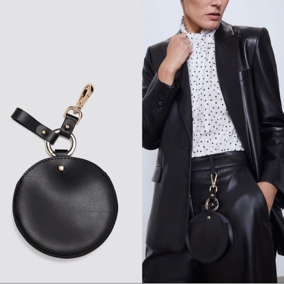 Zara Black Leather Multi-Position Coin Purse - NWT - Picture 5 of 7